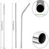 16 Pack of Reble Stainless Steel Metal Straws, 8 Straight + 8 Bent 8.5 inch Metal Straws with 2 Cleaning Brushes, Straw Compatible with 20oz Stanley