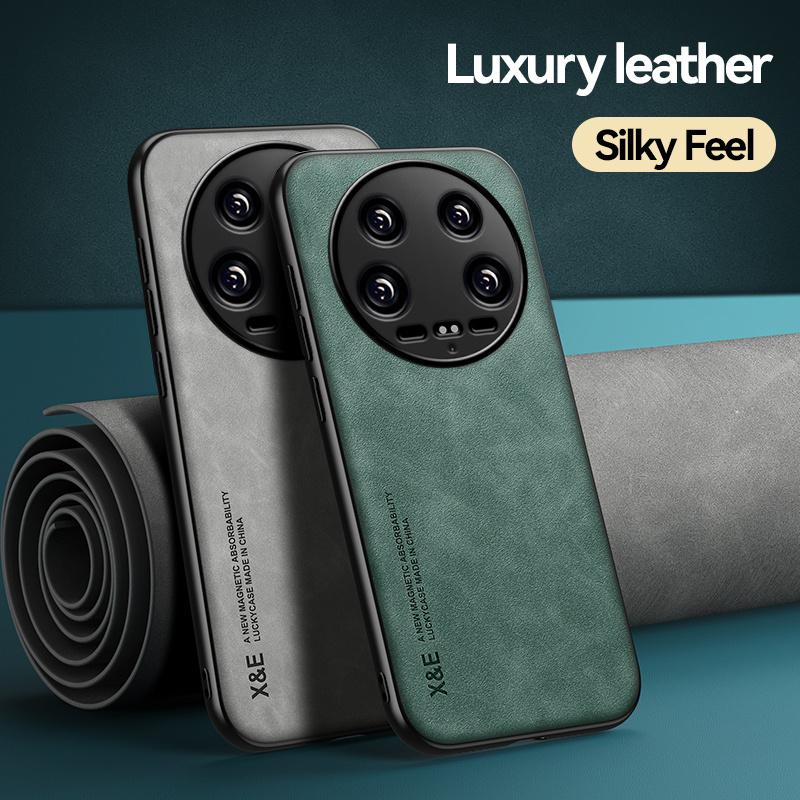 Для Xiaomi 14 Ultra Case Xiaomi Mi 14 Ultra Capas кожаный силиконовый защитный чехол Xiaomi14 Mi 14 Ultra автомобильный магнитный держатель чехол