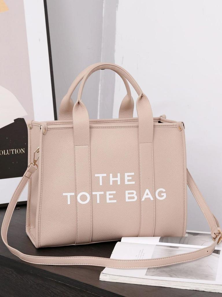 Korean Style Versatile Large Capacity Letter Tote - Fashionable Casual Shoulder and Crossbody Bag.