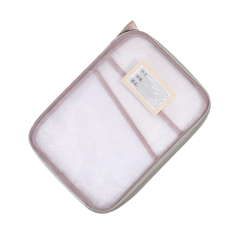 A4 Stationery Storage Bag Double-layer Mesh Zipper Bag Large Capacity Organizer Folders School Office Supplies Stationary Bag
