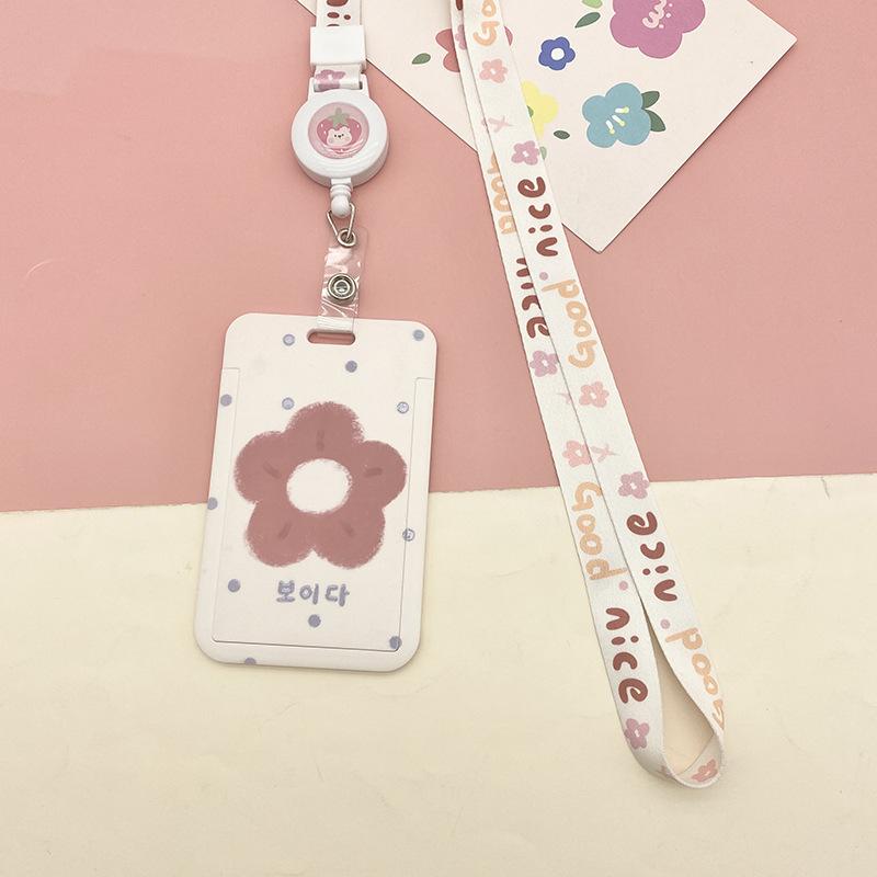 Ins держатель для карточек с героями мультфильмов студенческий кампус подвесная сумка на шею шнурок для удостоверения личности защитный чехол для защиты от потери чехол для карты подарки