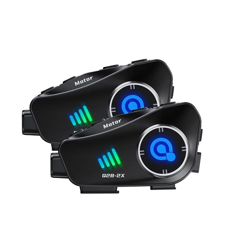 Q28-2X Мотоциклетный шлем Bluetooth-гарнитура для интеркома 1080P HD Сверхширокоугольный объектив 2 человека 1000 метров WiFi Видеорегистратор