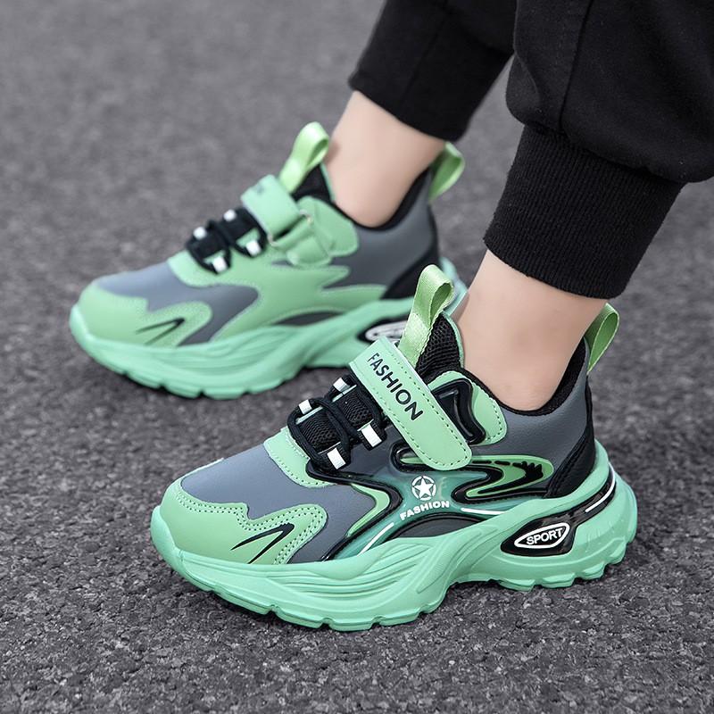 Kids Casual Sport Shoes Boys Girls Comfortable Synthetic Leather Sneakers School Indoor Play Fall