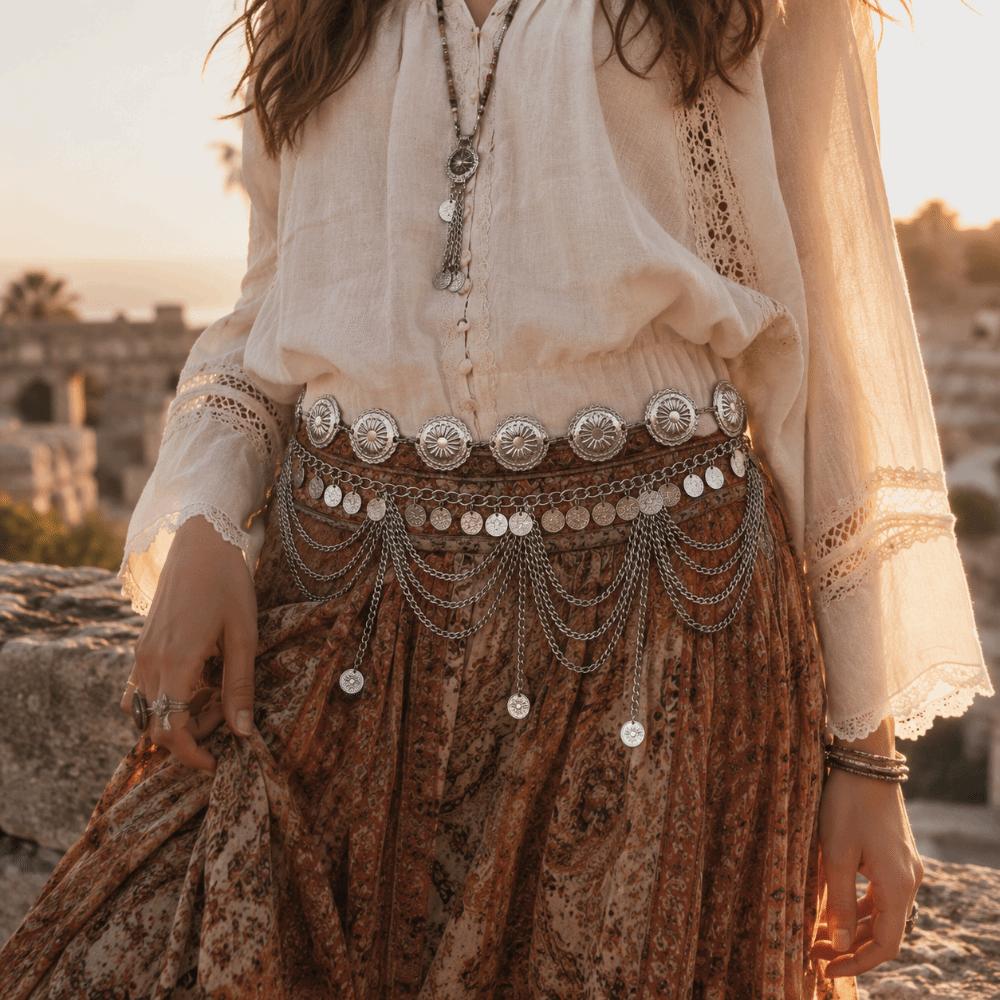 Elegant Fringe Belt Hollow Out Dance Accessories Vintage Multi Layer Waist Chain Belly Dance