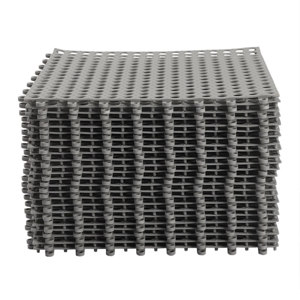 Набор из 24 взаимосцепляемых ковриков для ванной, Нескользящие ПВХ напольные плитки, 11,8 дюйма x 11,8 дюйма Мягкий водонепроницаемый коврик для душа, Дренажные отверстия, Толщина 1 см