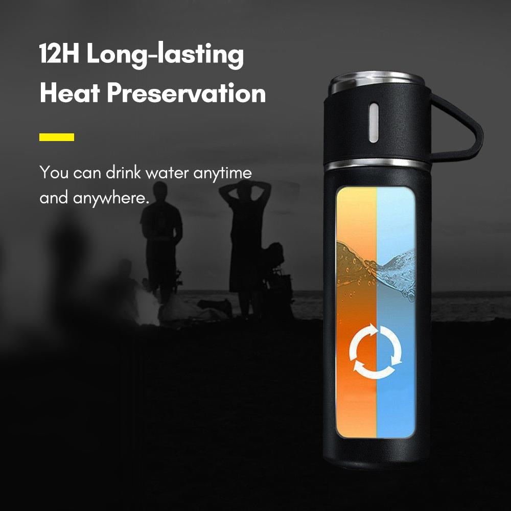 Double Layer Stainless Steel Vacuum Insulated Water Bottle Coffee Mug Thermal Bottle 12H Keeps Hot and Cold Leakproof Suitable