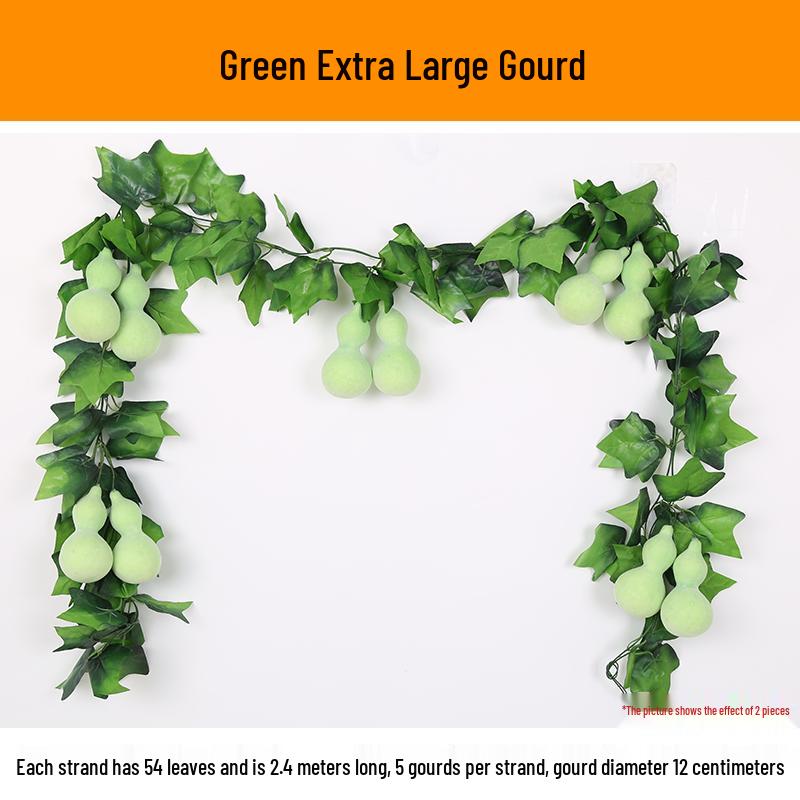 Artificial Fruit & Vine Ceiling Decoration - Grape Leaf & Gourd Water Pipe Cover