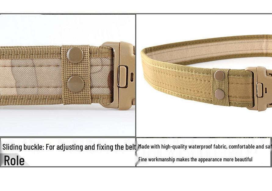 Camouflage Tactical Canvas Belt: Windproof, Anti-Slip, Wear-Resistant, Lumbar Support for Outdoor Sports & Duty Training