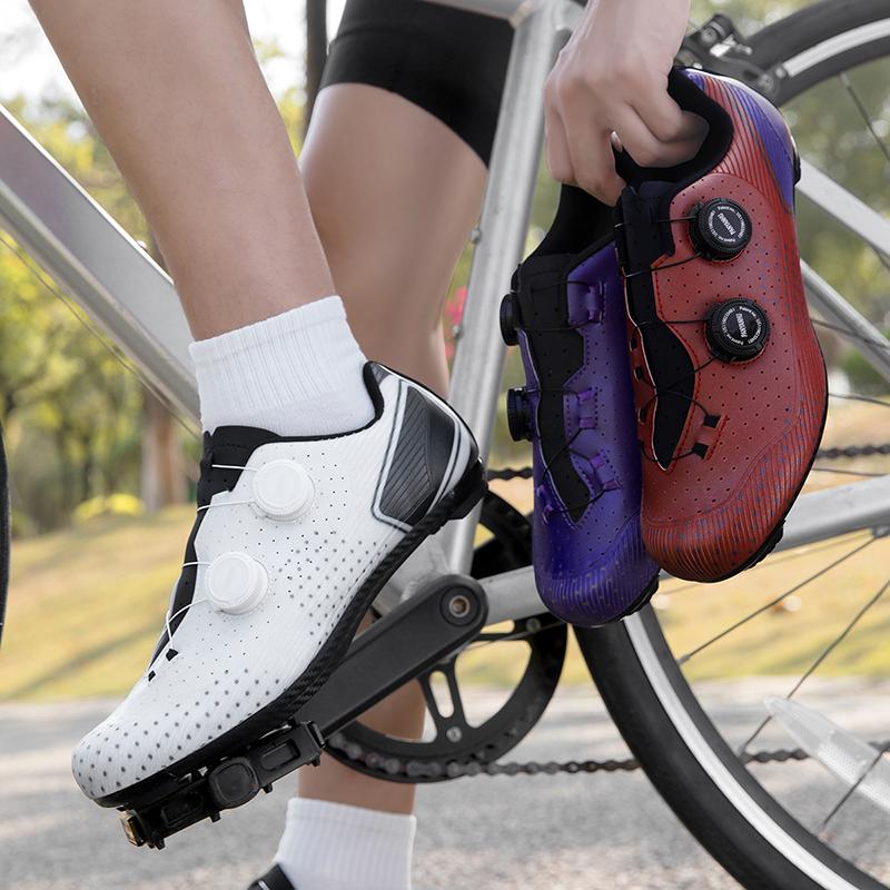 Unisex Road Rubber Sole Cycling Shoes Road Mountain Bike Outdoor Riding Training Sport Footwear Breathable Durable Sizes 37-46