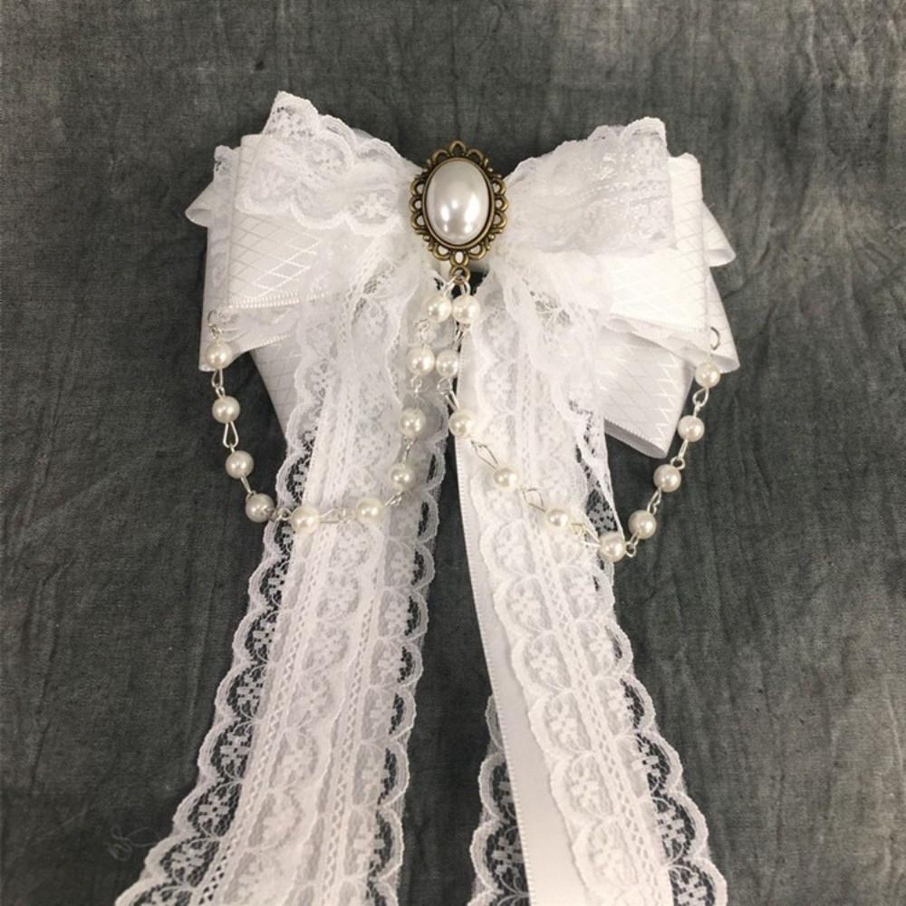 White Girls Hair Ornament Lace Bow Cosplay Headdress Cute Lolita Hair Clip Hair Accessories