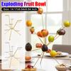 Exploding Fruit Bowl Creative Metal Fruits Stand Art 360° Floating Fruit Display For Kitchen Festival Party Desk Ornaments Decor
