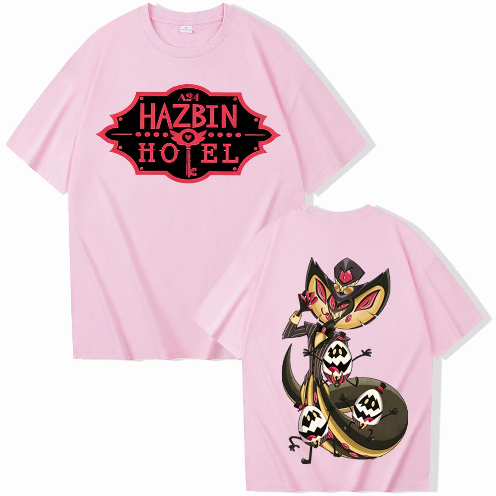 Футболка Hazbin Hotel Angel Dust Мужская Женская Харадзюку С коротким рукавом Круглый вырез Повседневная Уличная Одежда Дышащая Удобная Мягкая Рубашка Подарок