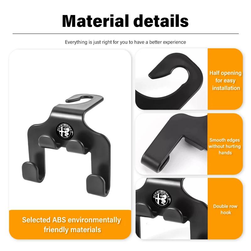 Car Stickers For Alfa Romeo For Alfa Romeo 1/2PCS Car Seat Headrest Hook Universal Phone Holder Handbag Hook Accessories 159 Giu