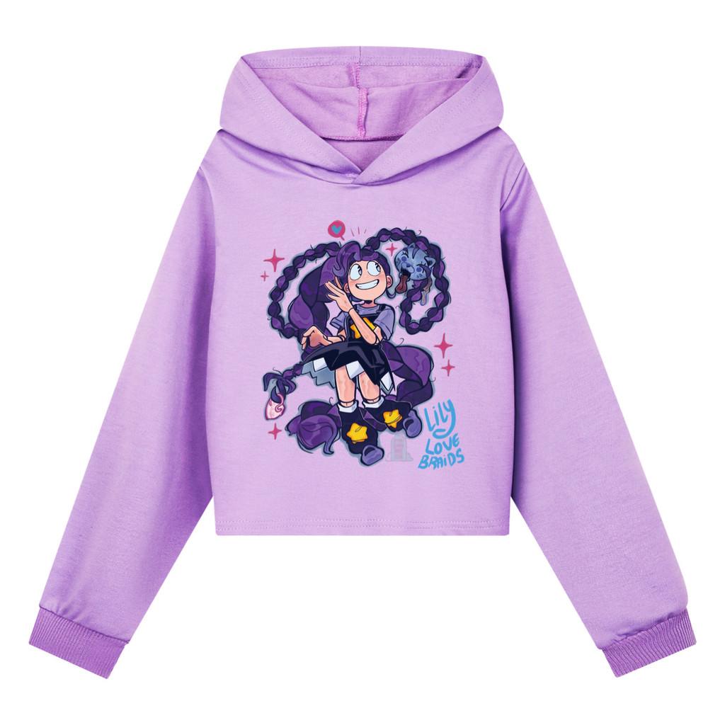 5625 Kids Girls Lily Lovebraids Printed Short Regular Fit Long Sleeves Hoodies