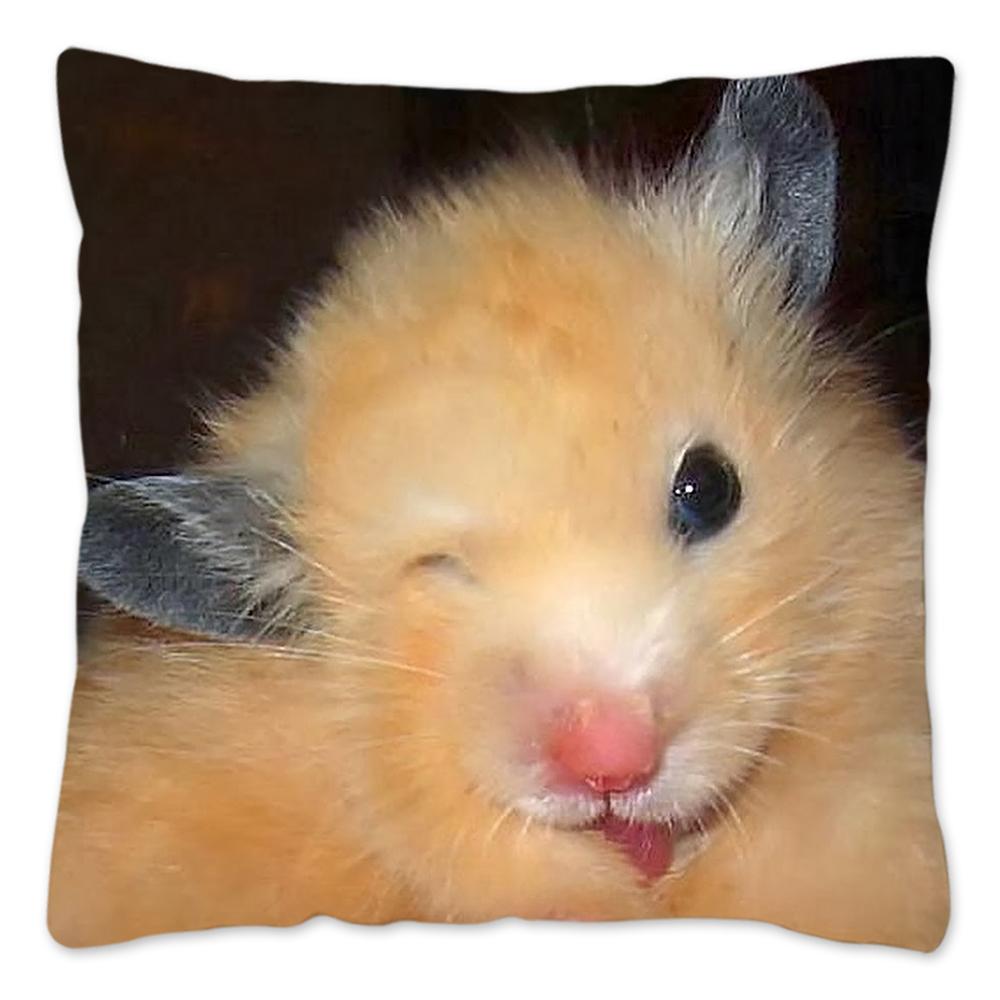 Забавный чехол для подушки с изображением хомяка, домашний декор, чехол для подушки из полиэстера для дивана, автомобиля, милая наволочка, Cojines Decorativos Para Sofá