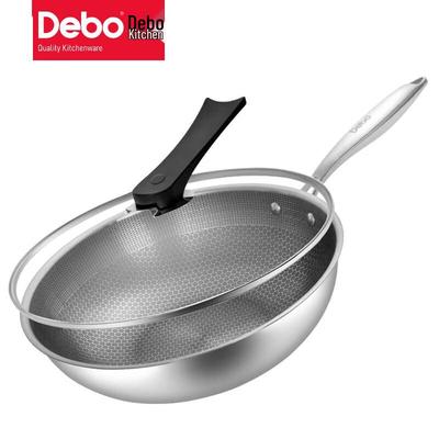 Вок сотовидный из нержавеющей стали Debo с крышкой