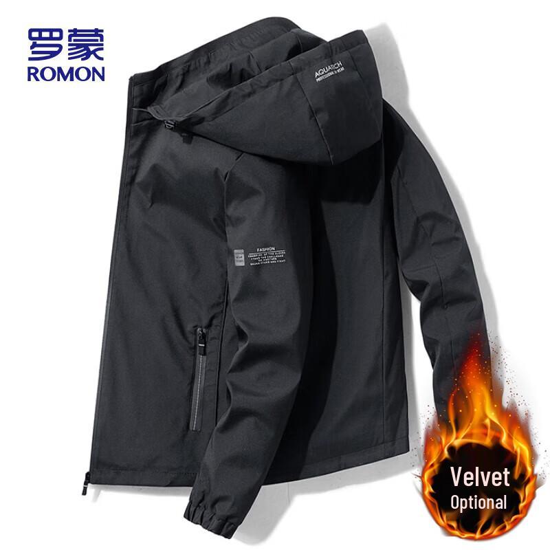 ROMON Men's Hooded Casual Jacket