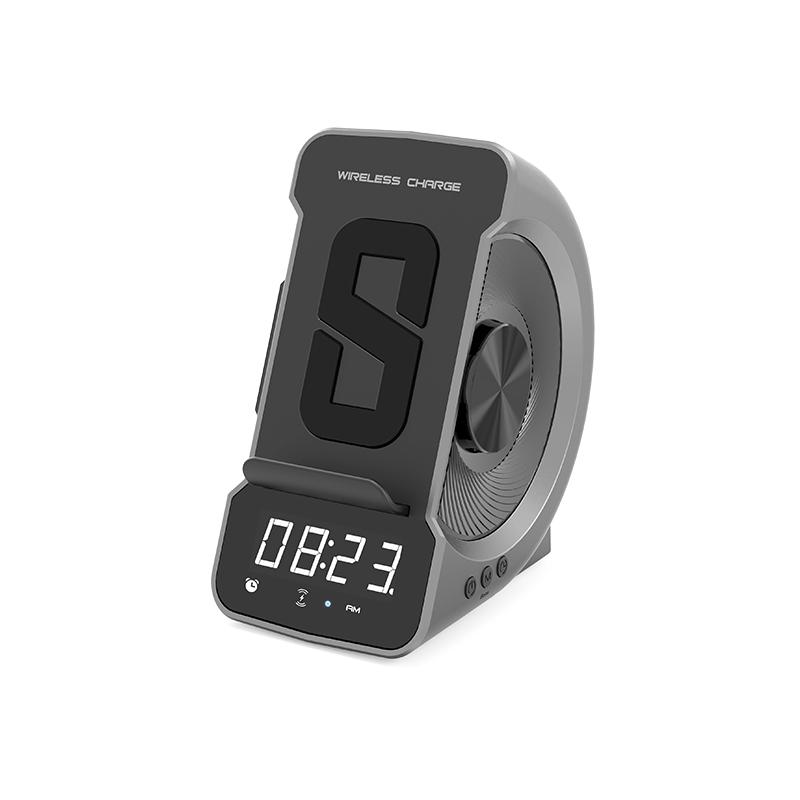 3 In 1 Wireless Charger Wireless Speaker With Alarm Clock 15w Fast Charge Qi Wireless Charger Speaker