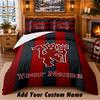 Manchester United Pattern Bedding 3Pcs Set Custom Name, Bed Sheet And Pillowcases For Home Bedroom