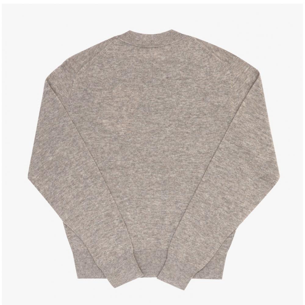 Acne Studios Face Logo Patch Unisex Knit C60101 Greige Melange  Drn 