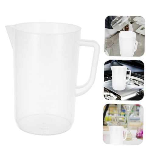 Luxshiny 3000ml Measuring Pitcher - Large Plastic Measuring Cup, Mixing Pitcher, Pouring Cup, Measuring Jug, Liquid Beaker with Handle and Spout for O