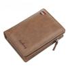Leather Card Holder Wallets for Men Short Style Fashion Zipper Wallet with Coin Pocket CLE