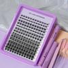 14 Rows Large Capacity Mixed Eyelashes with Thick Black Stem - Hot Melt Cluster Lashes in Various Lengths