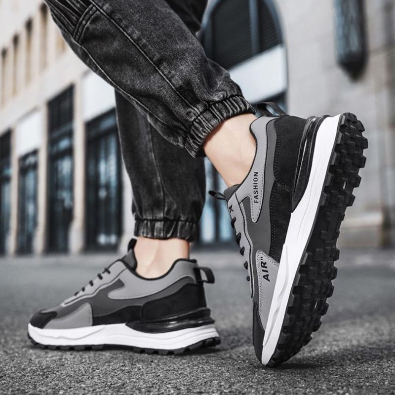 Men Shoes Non-slip Shoes Men's Fashion Black Shoes Breathable Casual Shoes Running Sneakers Men Lightweight Platform Increase Shoes