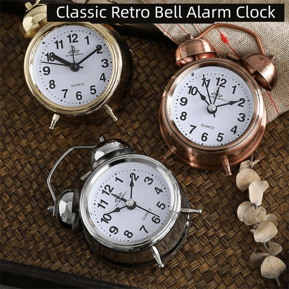 Mute Type Classical Alarm Clock Creative Silent Table Clock Vintage Bell Alarm Clock Home Decor