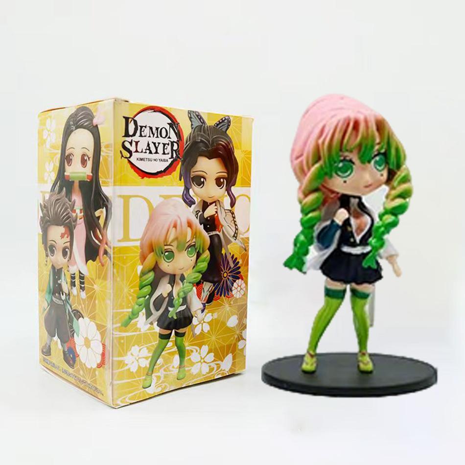 Demon Slayer 8Pcs/Set Q Version Figures Tanjiro Nezuko Rengoku Mitsuri PVC Collectible Model Toy Gift for Anime Fans