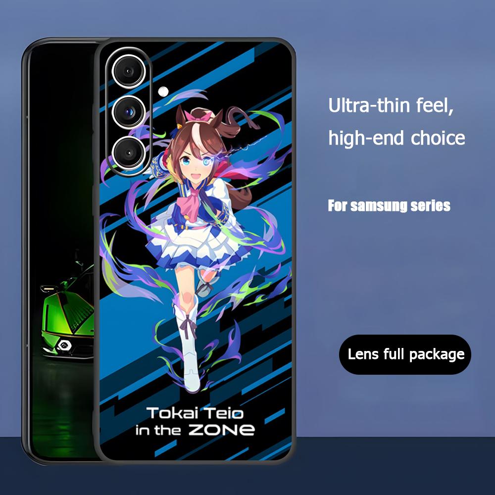 Чехол для телефона с игрой Uma Musume Pretty Derby для Samsung Galaxy S25 S24 S23 S22 S21 S20 Plus Ultra Note20 Мягкий Черный