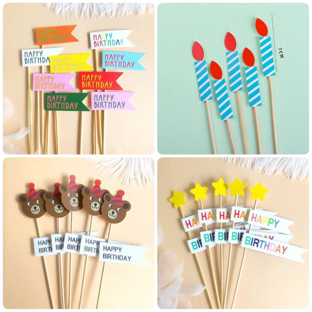 Милый Медведь Украшение для Торта С Днем Рождения Вставка для Торта на День Рождения Принадлежности для Вечеринки