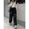 Drawstring Sweatpants Heart Printing Women Loose Korean Lazy Wind Casual Trousers Plus Size