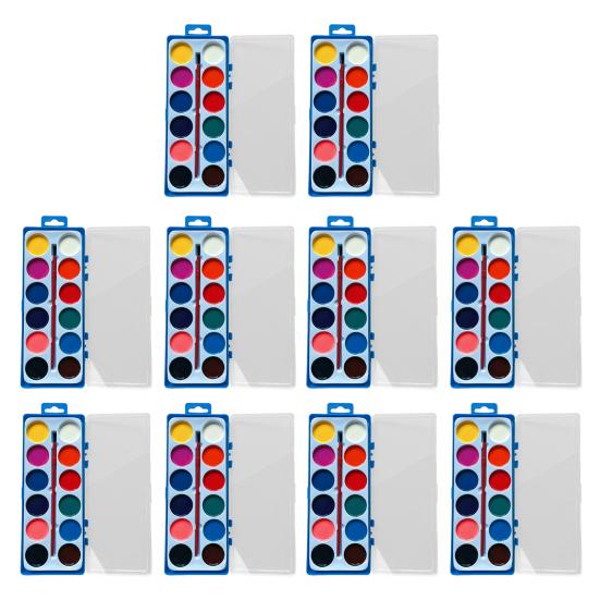 Набор акварельных красок в коробке для детей, смываемые акварельные краски с кисточкой, набор акварельных красок для начинающих, для путешествий, занятий, экскурсий