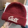 New Letter Embroidered Woolen Hat for Women In Autumn and Winter Trendy Brand Versatile Warm Student Couple Knitted Cold Hat