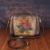Сумки через плечо с тиснением цветов для женщин из натуральной кожи, сумка через плечо в винтажном стиле, сумка для телефона, кошелек