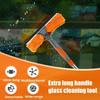 2 in 1 Extended Double Sided Glass Squeegee Cleaner Duster Mop 180 Swivel Window Cleaning Tool for Home Office Car Wash