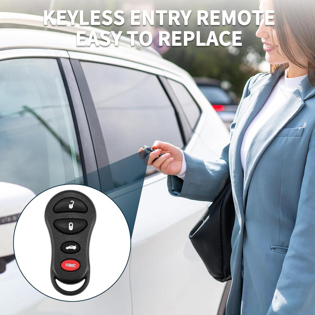 Keyless Entry Remote for Jeep Liberty 02-04 315Mhz GQ43VT17T 4 Button Reusable | Control Replacement Car Key Fob 1 Pcs for Dodge Stratus 01-06 for