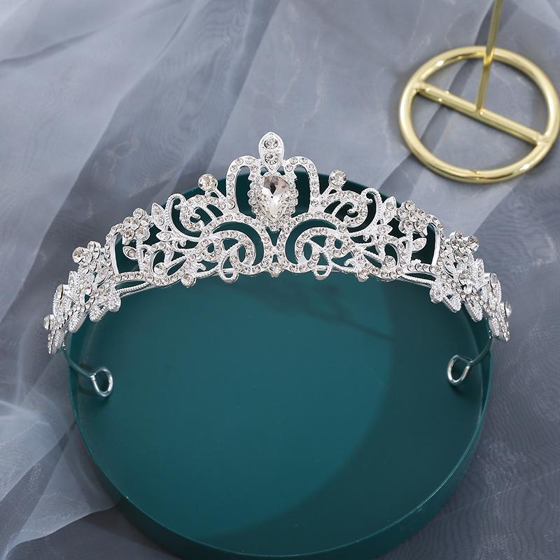 Alloy Crystal Rhinestone Princess Crown Headband for Girls