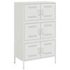 VidaXL Buffet haut blanc 68x39x113 cm acier, buffet, placard, armoire latérale, armoire, armoire de rangement, armoire 842963