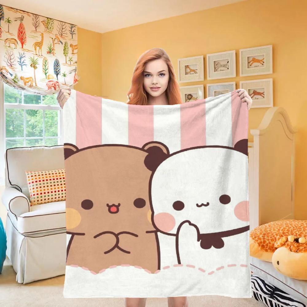 Dudu Bubu Bear Knee Fashion Blanket Throw Winter Microfiber Oversized Baby Lightweight Flannel Fleece Bed Sofa Decoration