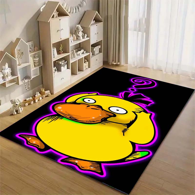 Коврик для пола Pokemon Psyduck, милый, с изображением утенка из мультфильма, моющийся, противоскользящий, для детской комнаты