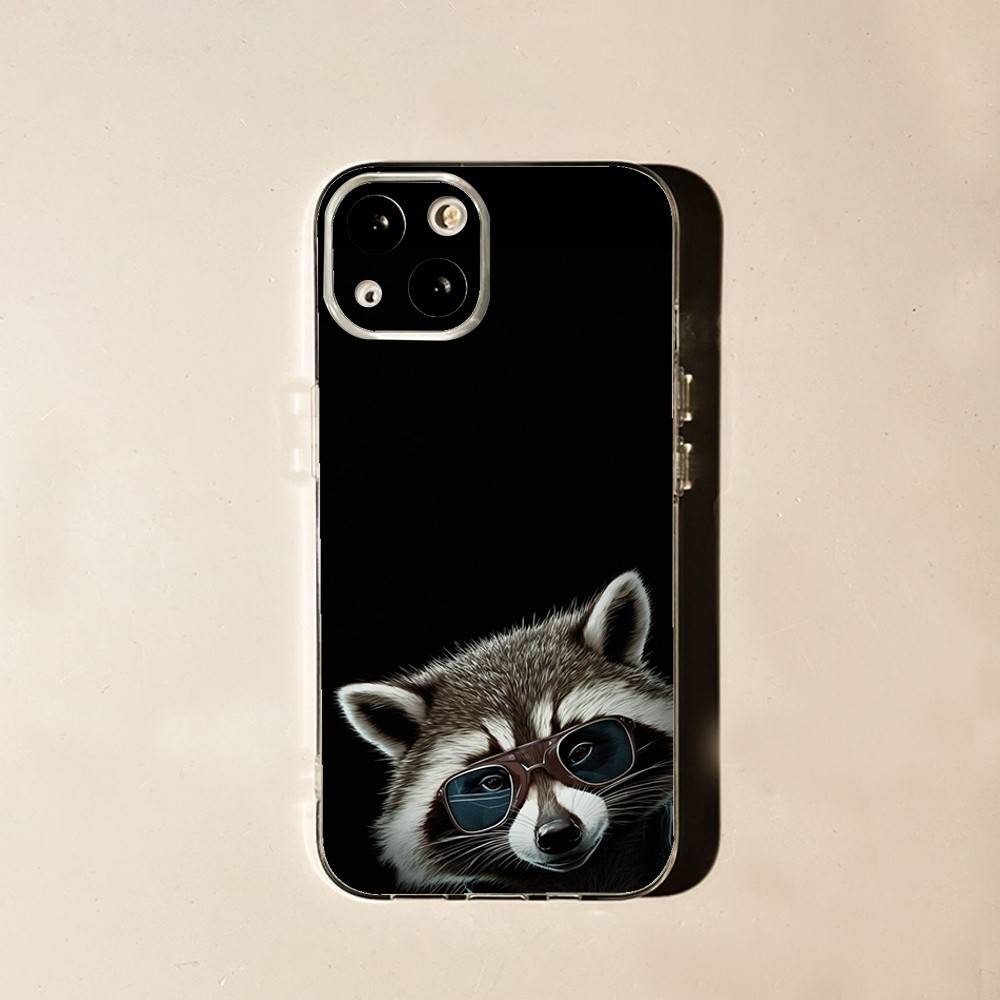 Милый Чехол для Телефона с Енотом Для iPhone 16,15,14,13,12,11 Plus,Pro,Max,XR,XS,X,7,8 Plus,SE,Mini Мягкая Прозрачная Крышка