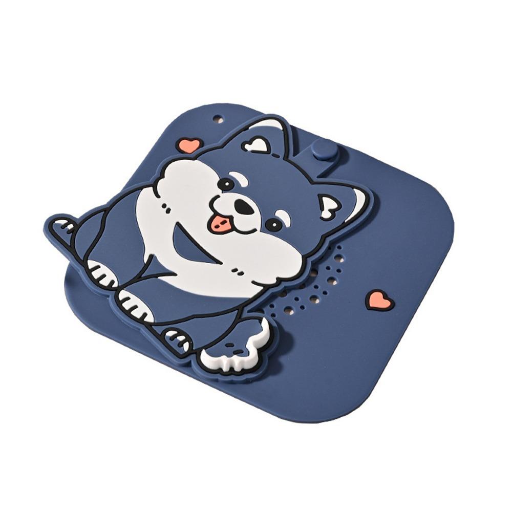 Cartoon Dog Floor Drain Mat Anti-odor Sewer Filter Pad for Bathroom Hair Collection