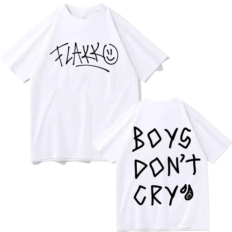 Rels B Flakk Футболка с принтом Smile Boys Dont Cry Модная повседневная оверсайз футболка с коротким рукавом Унисекс Уличная одежда
