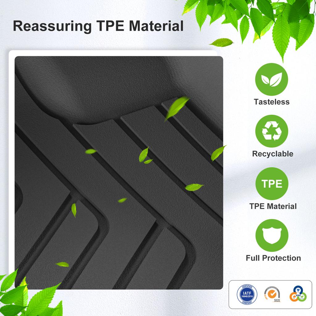For Polestar 4 2023 2024 Car Floor Mats Cargo Liner Trunk Pad TPE 3D Foot Mat Waterproof All Weather BLACK