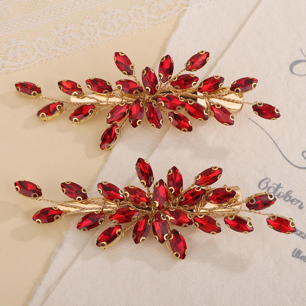 2 шт. Заколка для волос со стразами для свадьбы, свадебное украшение для головы, серебристый, черный, свадебные аксессуары для волос, зеленый, красный, тиара, синий, фиолетовый, украшения