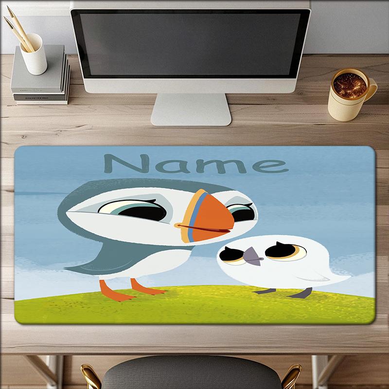 Custom Name Puffin Rock Theme Mouse Pad Non Slip Rubber Base Multifunctional Office Home Decor Perfect For Workspace Personalization