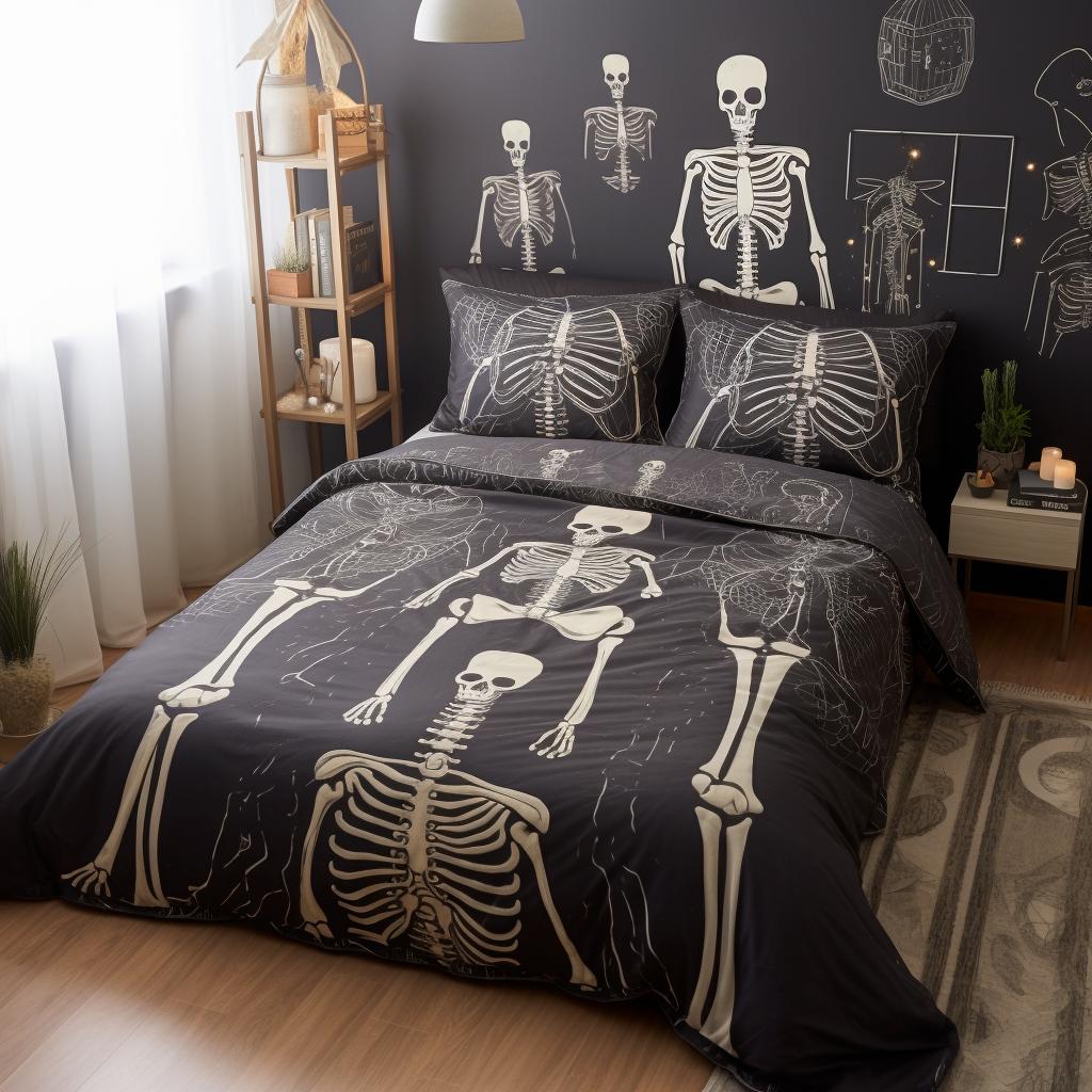 3D печать комплект постельного белья на Хэллоуин ужас череп пух пододеяльник наволочка 2/3 шт кость каркас покрывало домашний текстиль подарок