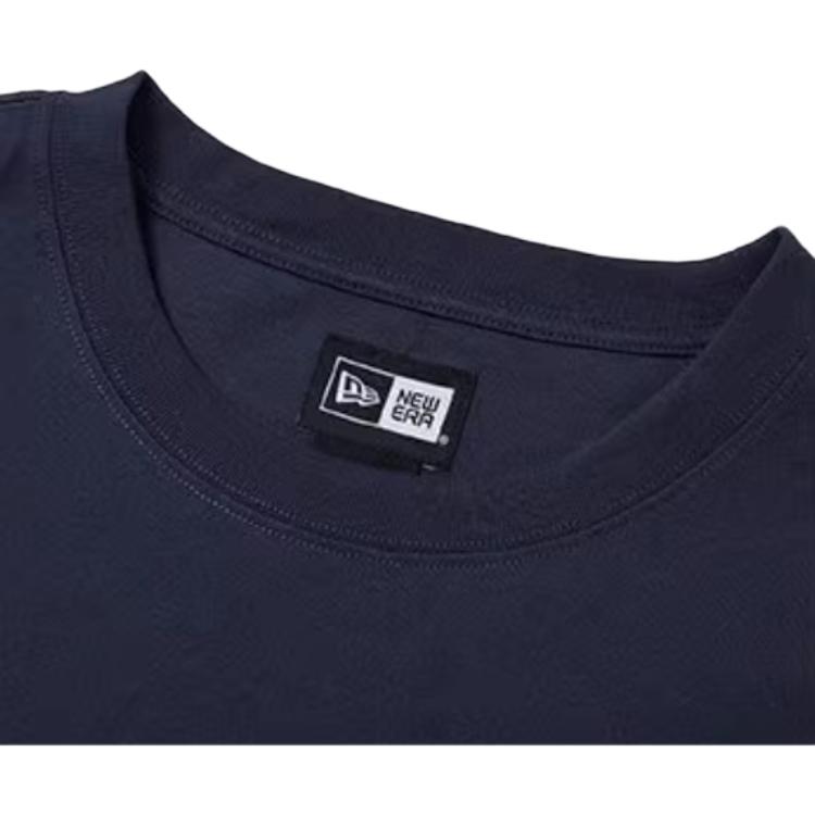 New Era SS24 Серия Скейтборд Свободная футболка с принтом букв, круглым вырезом, коротким рукавом, унисекс, темно-синий 14187445